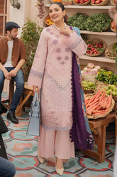 KP714-SUMMER MUSHQ 3PC EMBROIDERED LAWN SUIT WITH PRINTED SILK DUPATTA